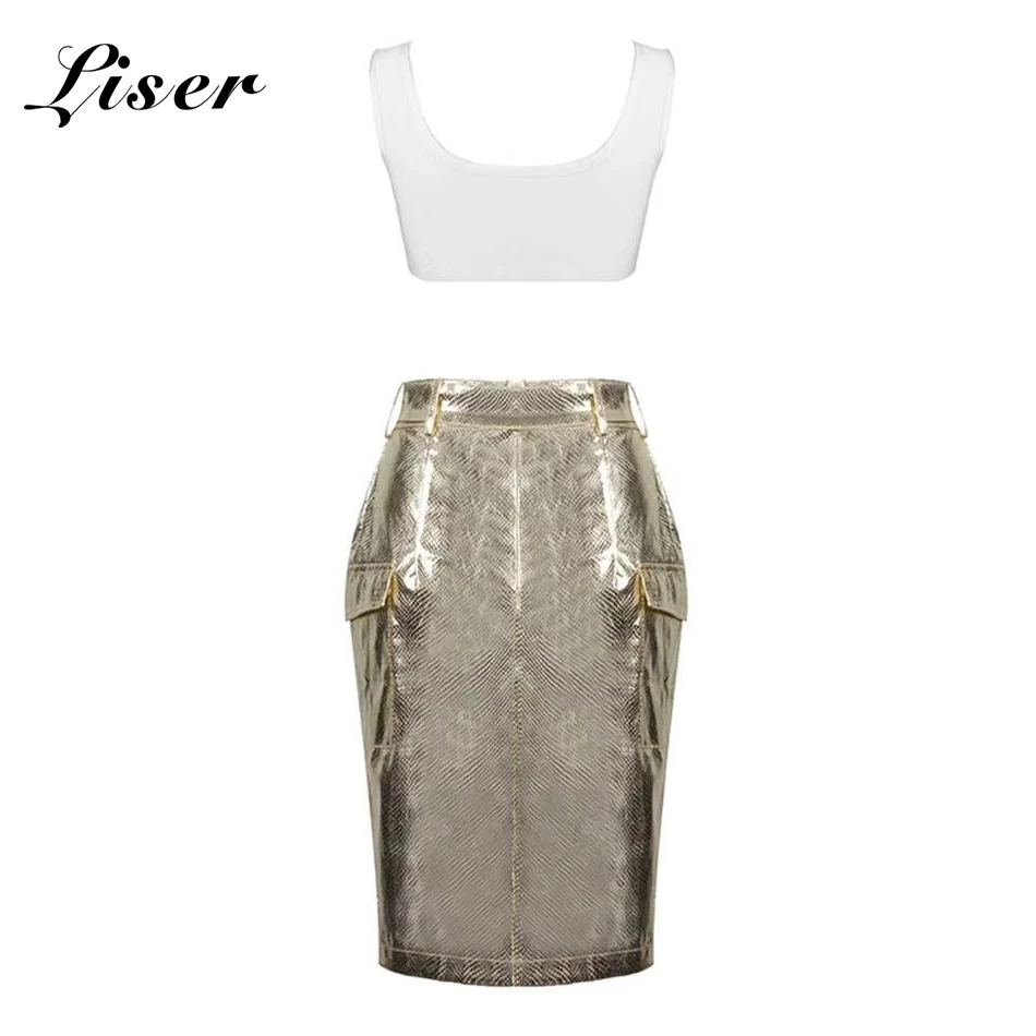 Женское облегающее платье из ПУ кожи без бретелек | Женская одежда