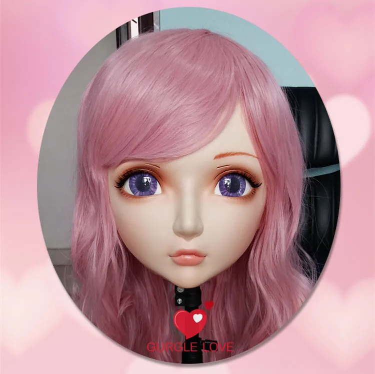 

(DM001)Female Sweet Girl Resin Half Head Kigurumi BJD Mask Cosplay Japanese Anime Role Lolita Lifelike Real Mask Crossdress Doll
