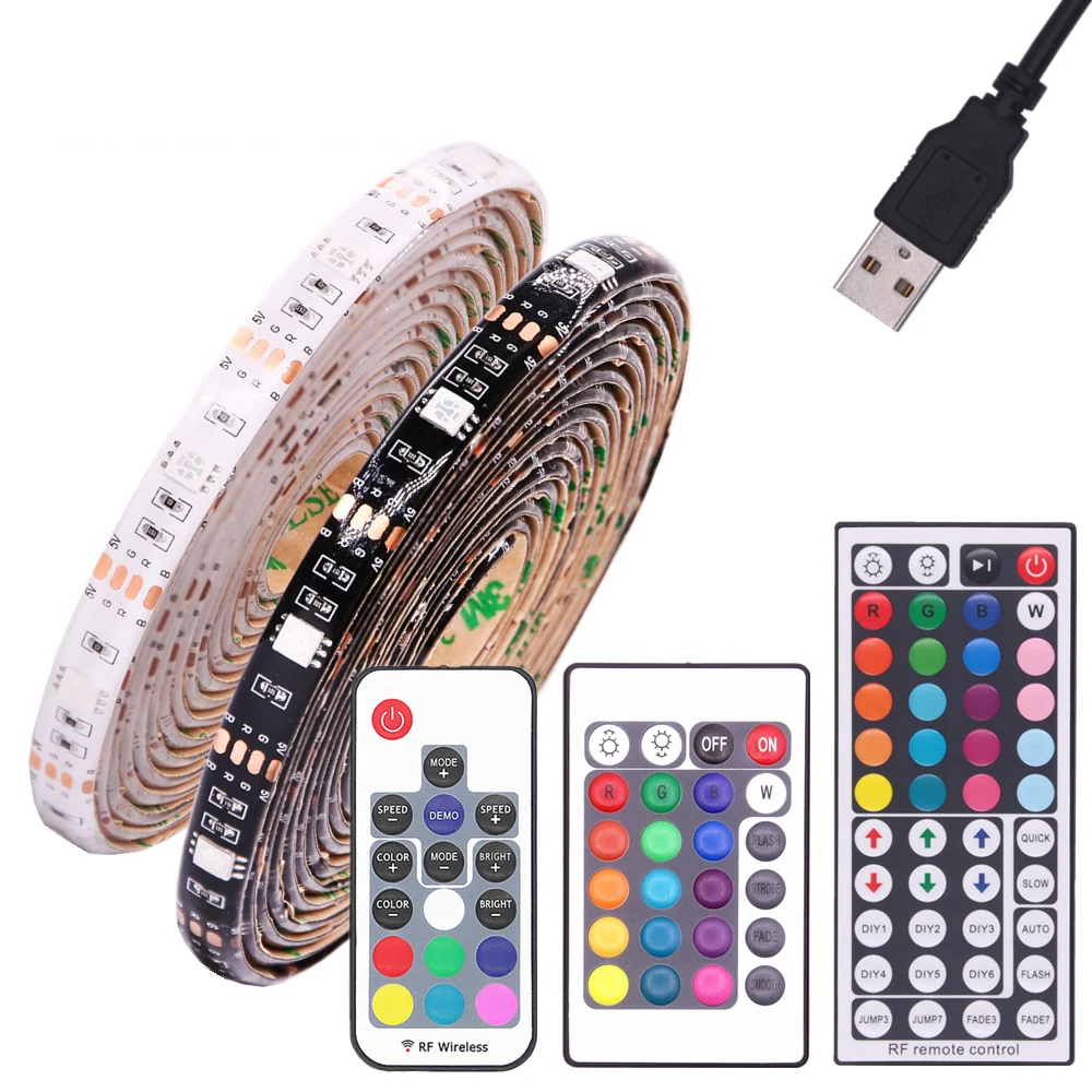 DC 5 в USB RGB светодиодный SMD 5050 гибкий светильник лампы ТВ фоновый ing 50 см 1 м 2 3 4