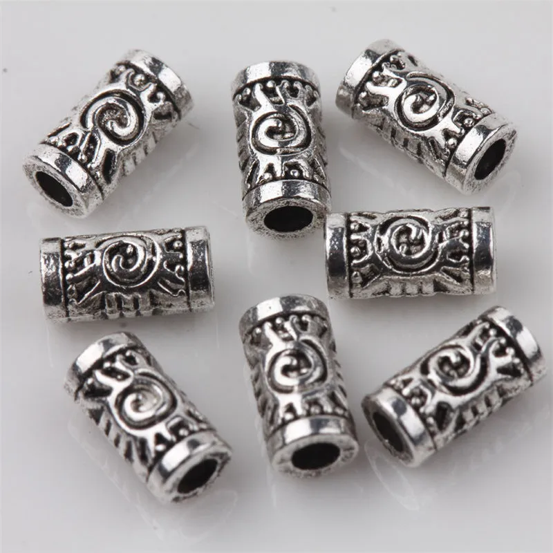 100Pcs-7mm x 3mm 27 стилей тибетская серебряная трубка металлические бусины Spacer Бусины для самостоятельного изготовления украшений трубки Подвески для изготовления ювелирных изделий 20/50/100 шт - Цвет: 100Pcs-7mm x 3mm