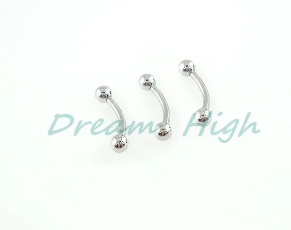 

HENGKE Jewelry Eyebrow Piercing 316L Surgical Steel Eyebrow Ring Body Piercing Basic Style 100pcs/lot Free Shipping Mixed Color