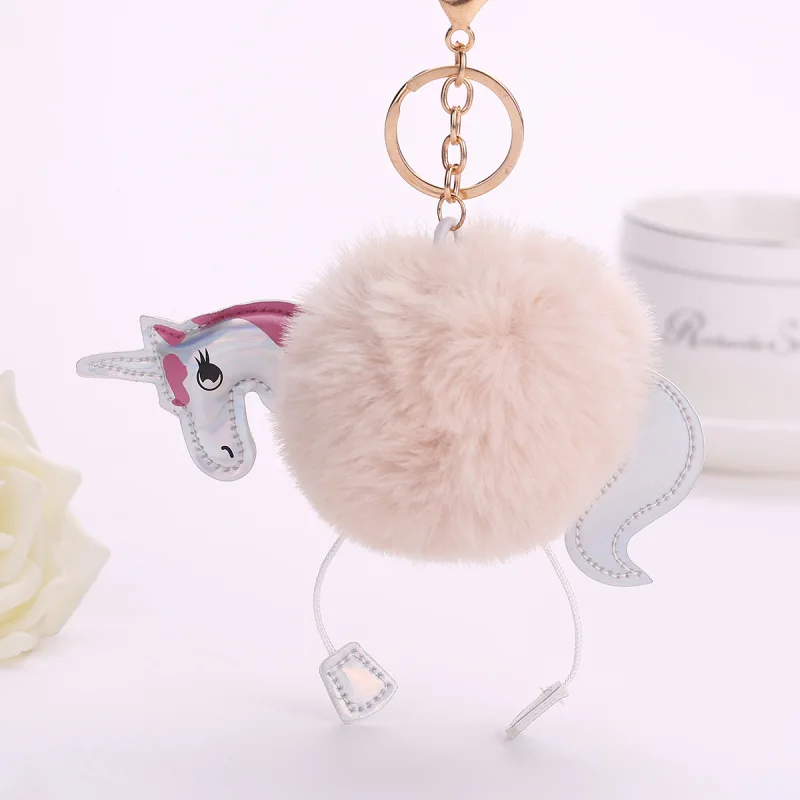 Скандинавский Пушистый Единорог брелок из искусственного меха кролика помпон