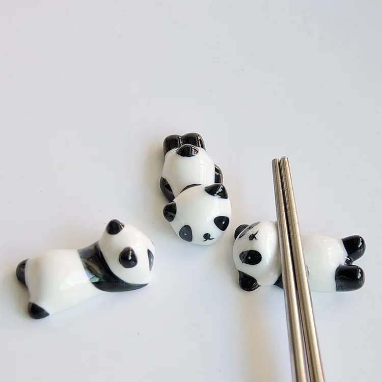 100pcs Ceramic Panda Chopsticks Stand Holder Porcelain Spoon Fork Knife Rest Rack Restaurant Table Desk Decor | Дом и сад