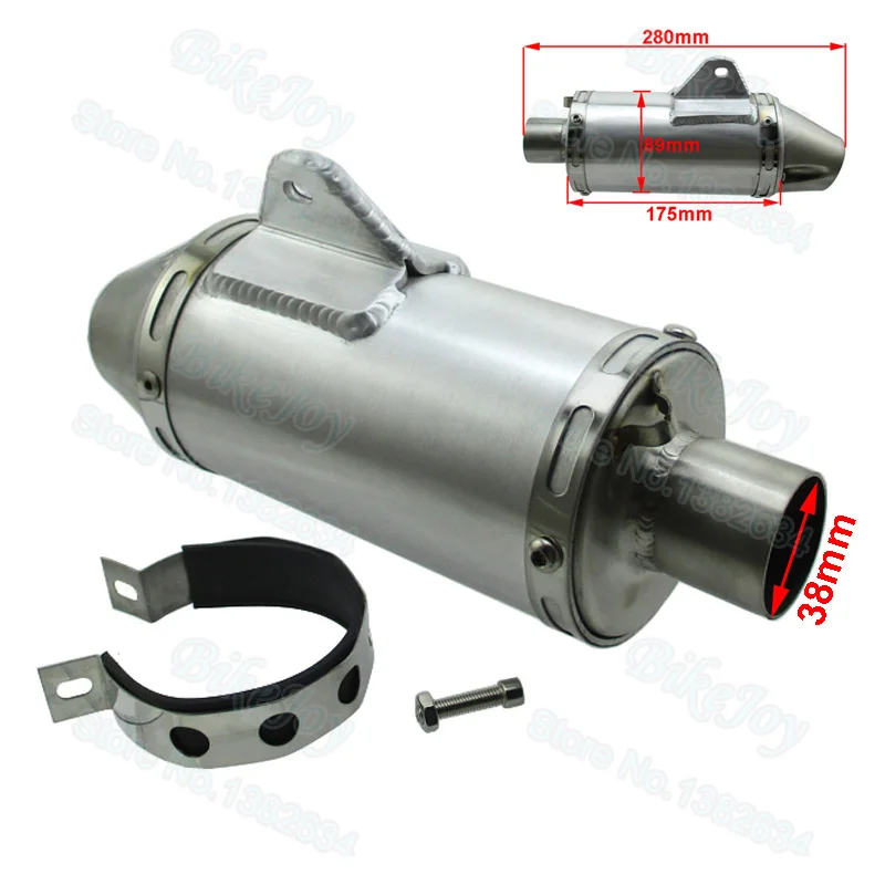 38 мм Глушитель с фиксаторами T4 Стиль для 125cc 140cc 150cc 160cc 190cc CRF50 KLX110 Dirt Pit Bike |