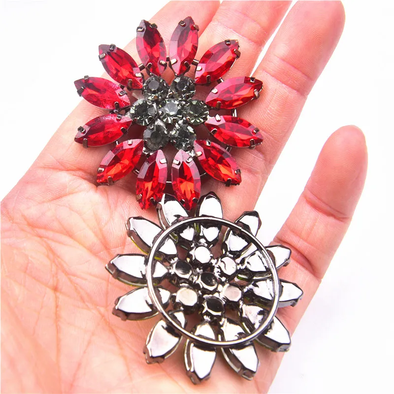 4.8Cm Rhinestone Applique Shiny Gorgeous Ab Glass Crystal Buckle Diy Bridal Boutonniere Sew On Patches Garment Shoes Dress Bags | Дом и сад