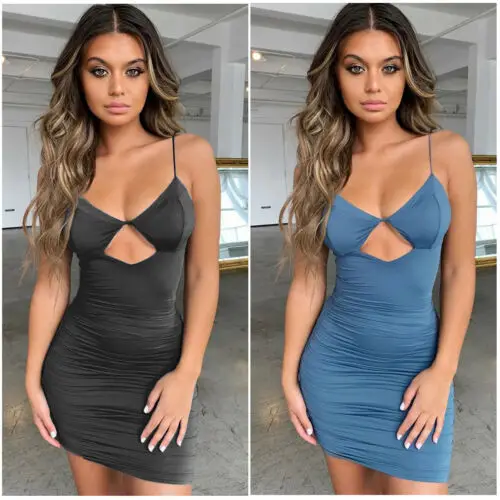 Летнее женское облегающее сексуальное платье без рукавов Partyl Клубное