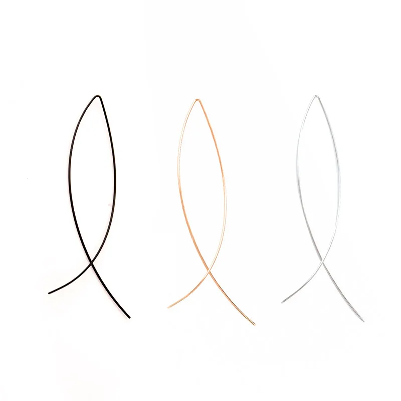 Простые абстрактные серьги подвески для женщин длинный металлический в форме