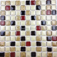 Discount White Deep Red Black Ceramic Porcelain Glazed Mosaic Tiles For Kitchen Backsplash Shower Dining Room Wall Tile
