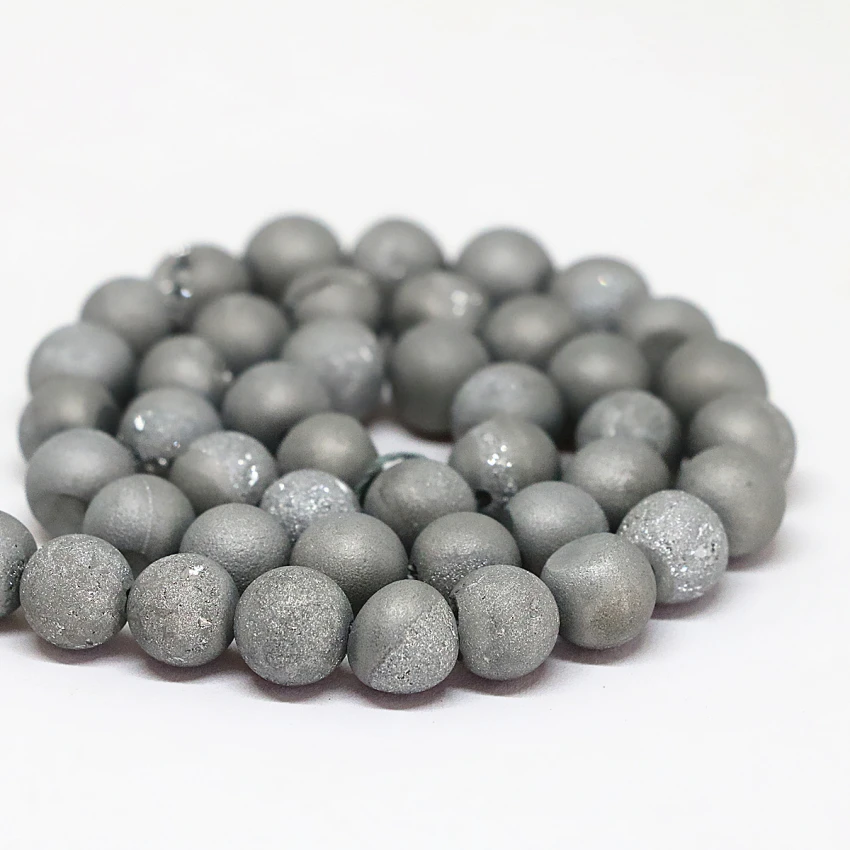 Высококачественные натуральные круглые бусины drusy smile agat onyx оптовая продажа