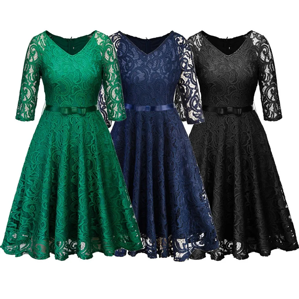 Joineles 60 s Одри стиль Hepburn Rockabilly качели женское Ретро платье рокабилли качели винтажное платье кружевные халаты Туники женские Vestidos