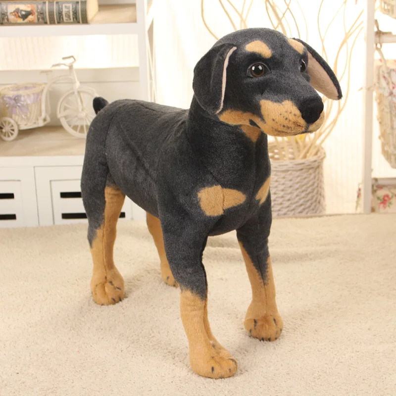 

middle simulaiton plush Rottweiler dog toy lovely standing black dog doll gift about 50x50cm