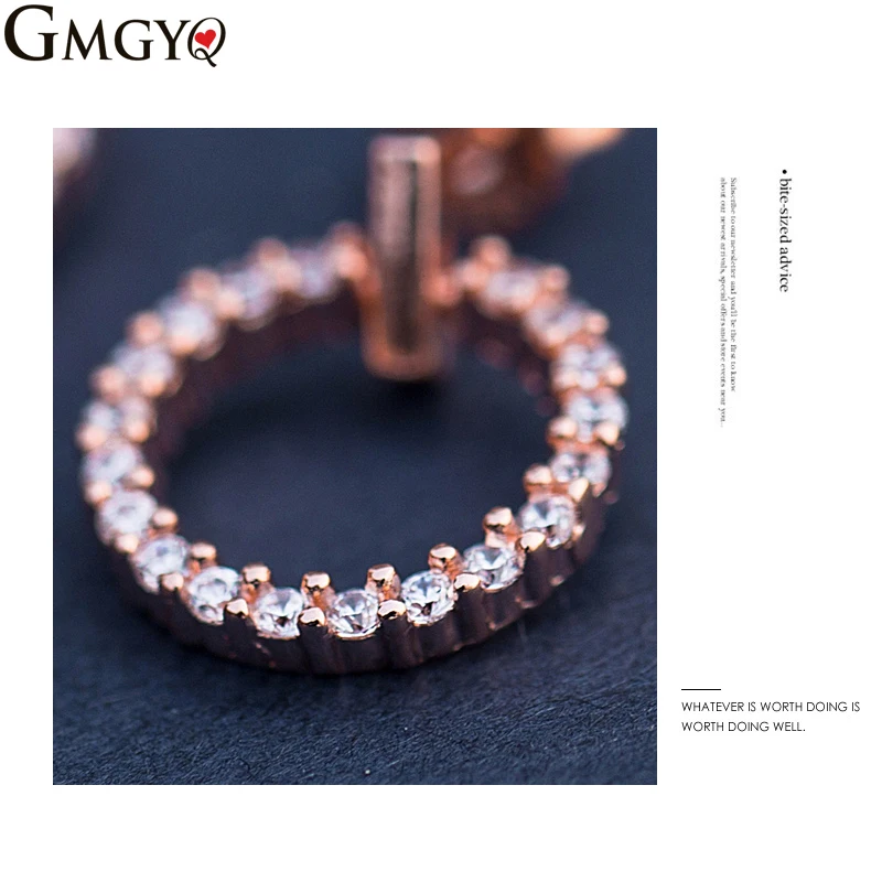 GMGYQ 2018 Роскошные модные корейские простые серьги с фианитами для женщин НОВЫЕ