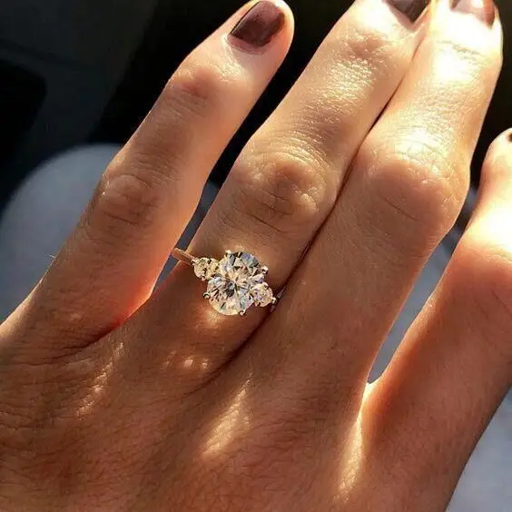 2019 Elegant Round Brilliant Cut Engagement Rings For Women Luxury Hearts and Arrows Ring | Украшения и аксессуары