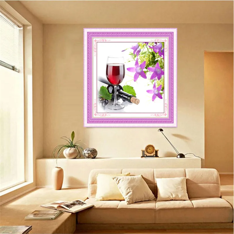 Горячая продажа 5d Diy Алмазная вышивка фиолетовые цветы круглые стразы рукоделие