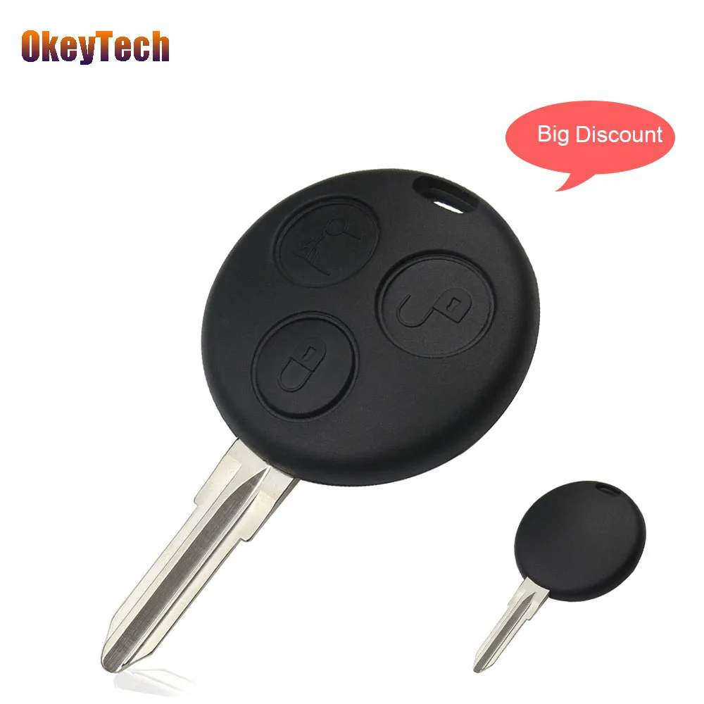 

OkeyTech For Mercedes Benz w124 w202 w210 Smart Fortwo Remote Key Shell 3 Button Auto Car Key Cover Case Fob Blank Uncut Blade