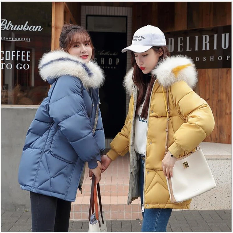 

2019 autumn winter Women's Coat Windproof thick Women Parka Long Plus Size Hooded High Quality Warm Cotton Jackets Outwear 237