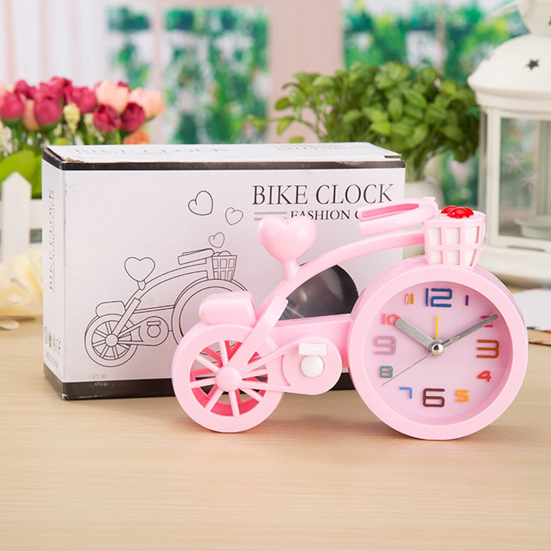 Новый картонный яркий будильник на подарок для девочек велосипеде модный декор дома будильники пробуждения детей и