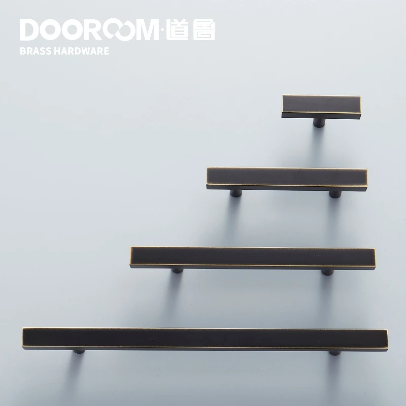 Dooroom Dulu латунные мебельные ручки современный шкаф комод шкаф ящик двери шкафа длинные квадратные черные/золотые ручки