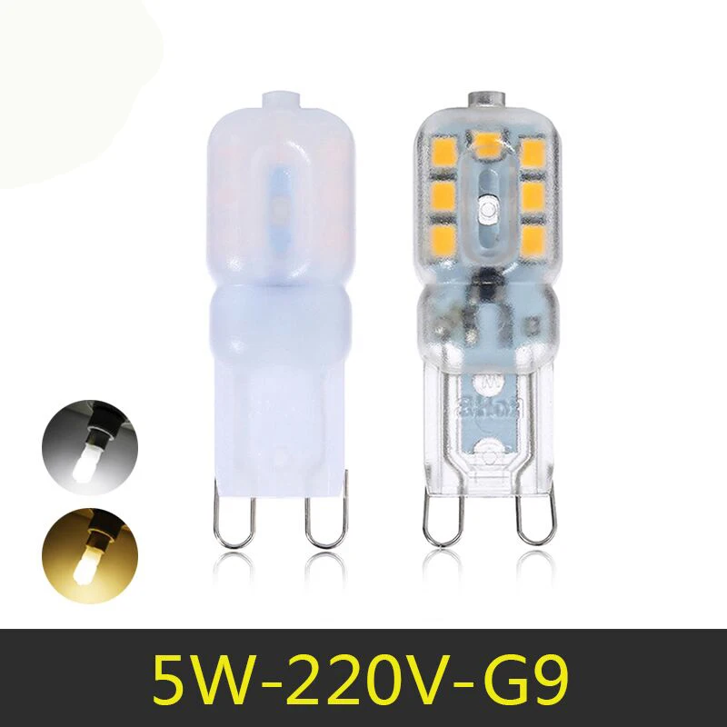 Светодиодная лампа G9 220 в 240 В светодиодная мини 5 Вт светильник стра SMD 2835 сменная