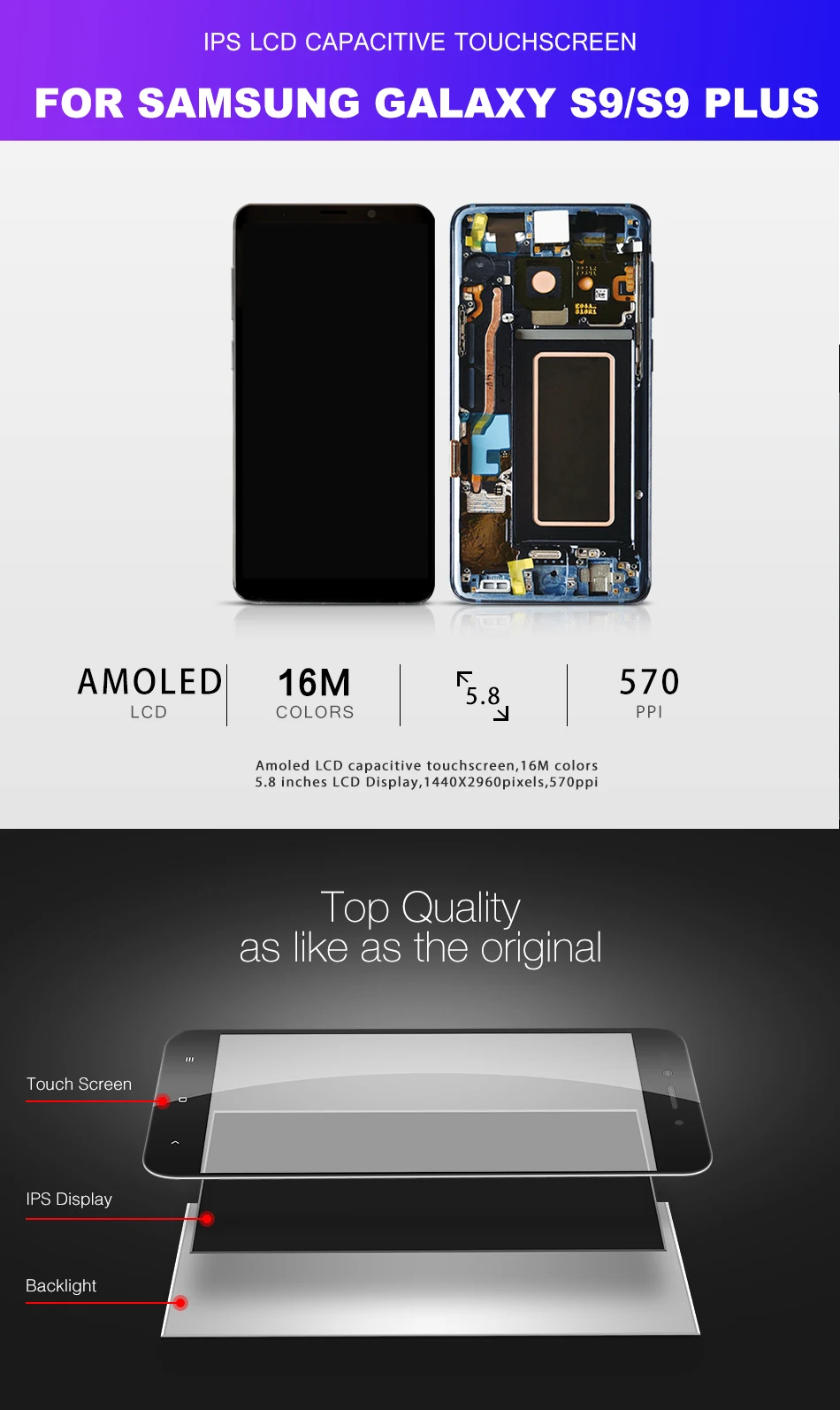 Супер AMOLED 5,8 для samsung Galaxy S9 G960 S9 Plus G965 ЖК-дисплей сенсорный экран дигитайзер 6,2 Для samsung S9 Plus ЖК-дисплей