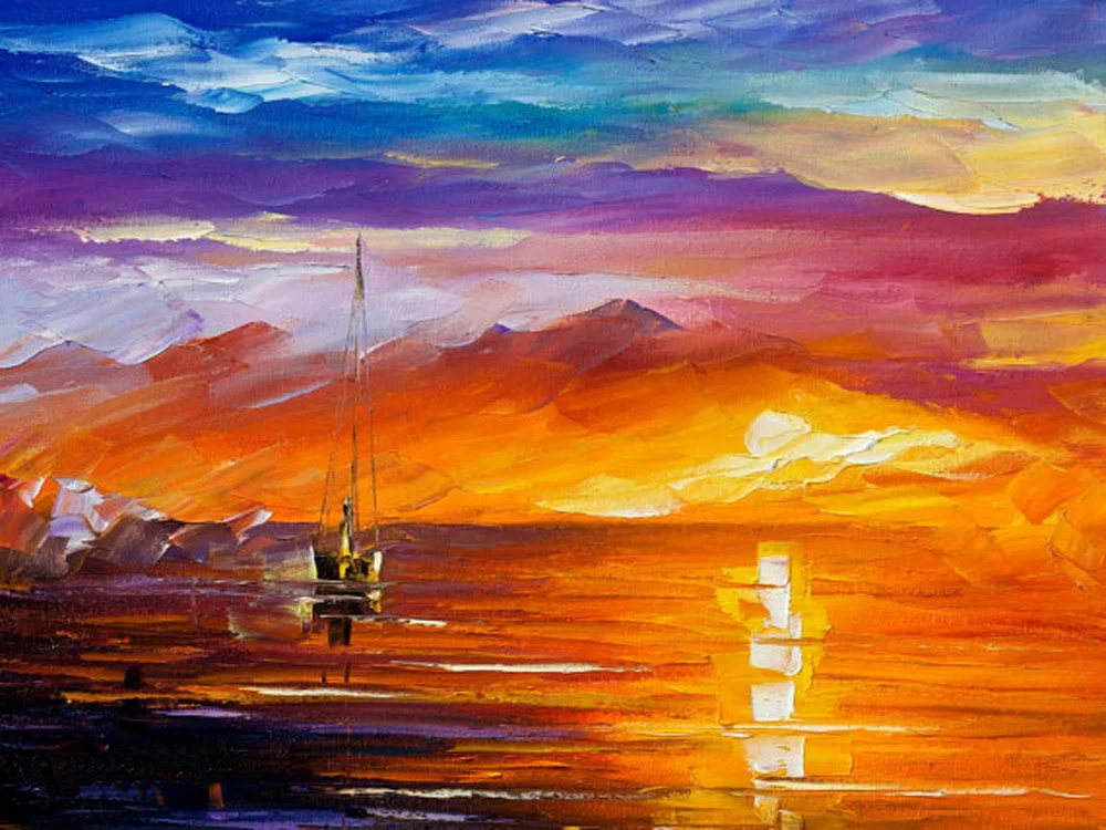 Ручная роспись нож для пейзажа картина маслом на холсте гостиной | Дом и сад