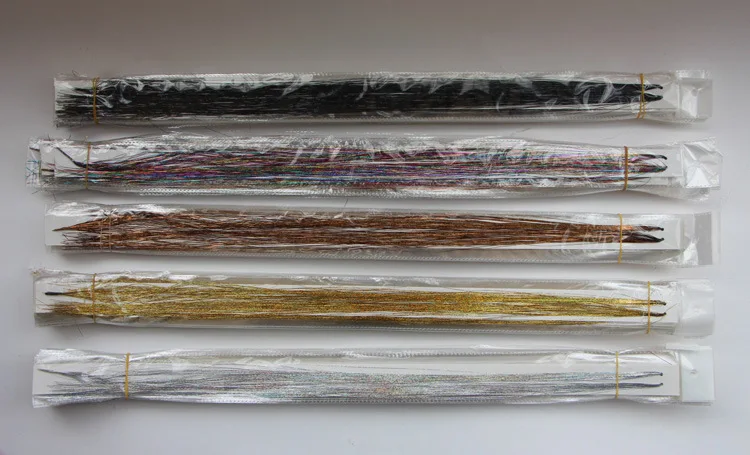 New Fashion 25bags/lot colorful Sparkle Party Hair Extensions 12 color Tinsel Laser LBL211