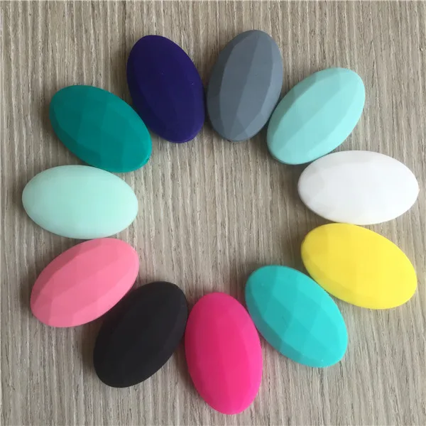 2 шт. Baby Safe большие силиконовые Плоские Овальные Бусины Пищевой Класс