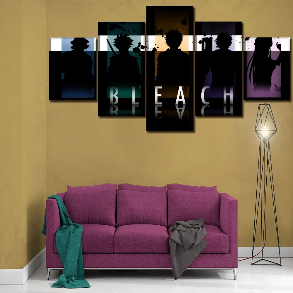 Canvas Poster Wall Art HD Prints 5 Pieces Anime Bleach Paintings For Modern Living Room Decorative Modular Picture Framework | Дом и сад