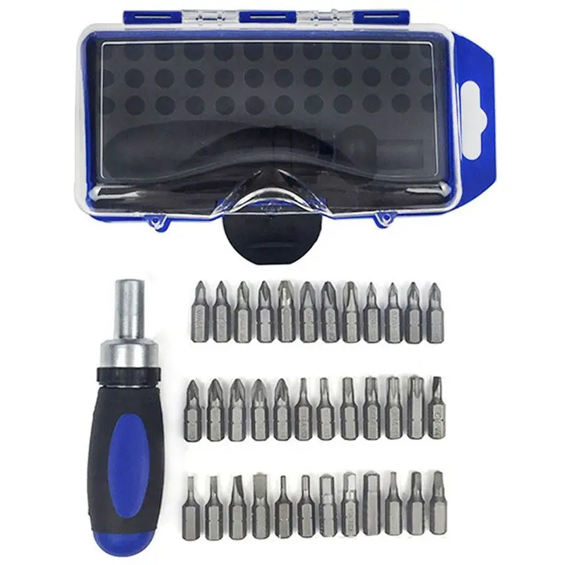 Ratcheting Screwdriver Set 38 PCS Precision Bits with Ratchet Handle CRV Tool | Инструменты