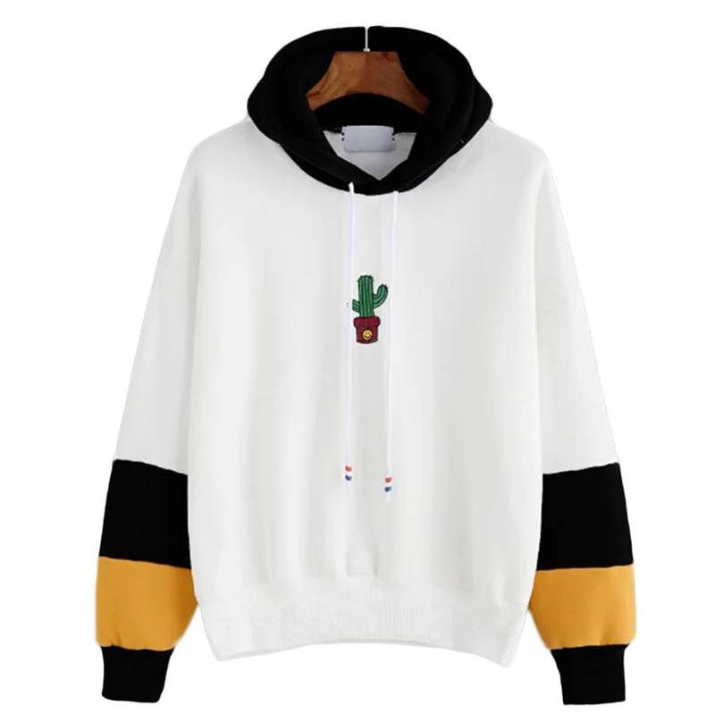 CALOFE Patcwork полосатые толстовки для женщин с капюшоном женская одежда в Корейском