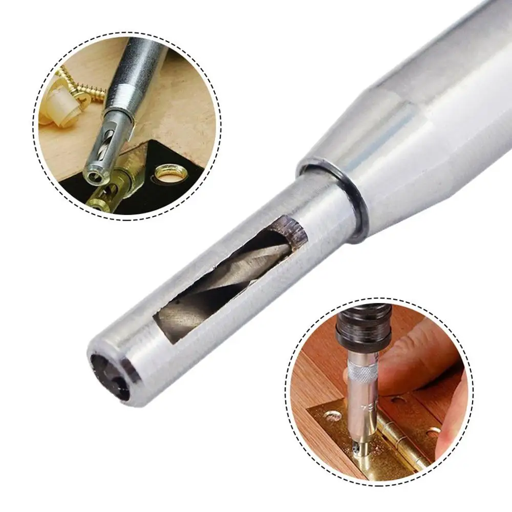 Door Hinge Drill Bit Set Self-Centering 5/64&quot 7/64&quot 9/64&quot 11/64&quot 13/64&quot 1/4&quot 5mm Hole Puncher Woodworking |