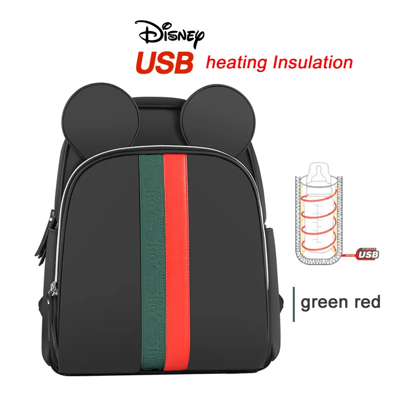 Disney мягкий подгузник мешок USB бутылка Теплоизоляция мешок мать подгузник кормление уход за младенцем пеленка пеленания мешок Оксфорд Рюкзак