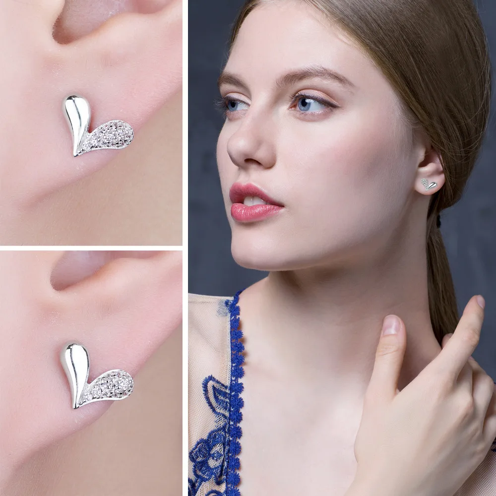 Jewelrypalace сердечка кубического циркония Серьги гвоздики 925 стерлингового серебра