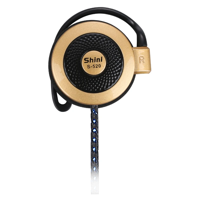 Gold Shini наушники S520 общего назначения ушные крючки наушники гарнитура с микрофоном для iPhone samsung для Xiaomi всех мобильных телефонов - Цвет: Gold