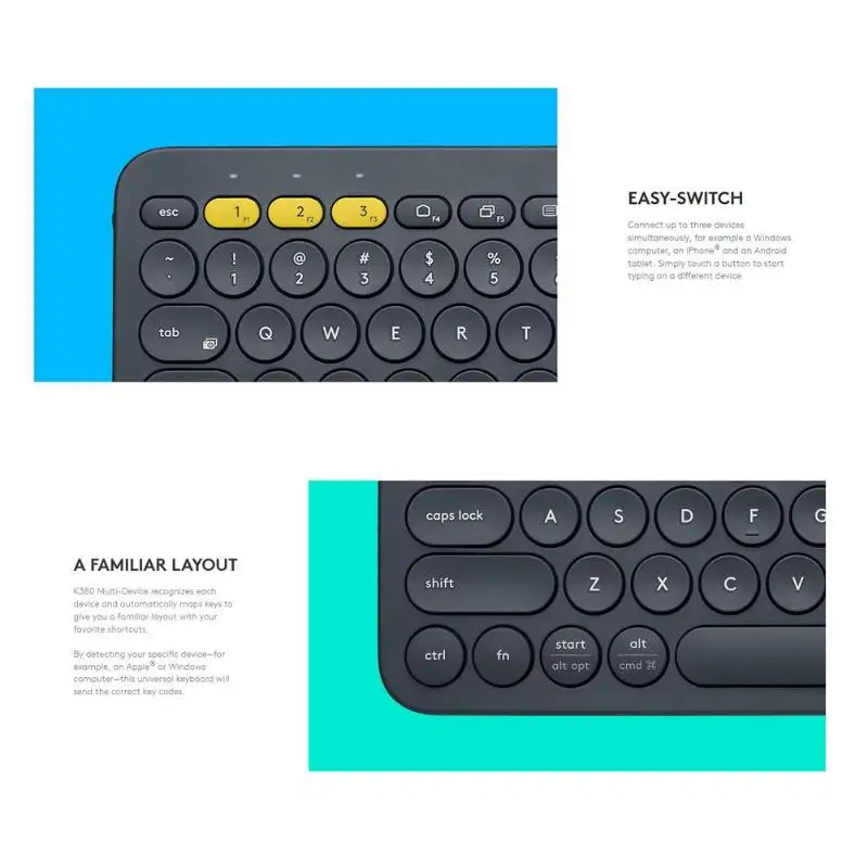 Клавиатура lotech K380 ультра мини мульти-устройство Bluetooth беспроводная клавиатура для Mac хром OS Windows для iPhone iPad Android