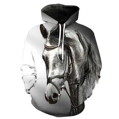 color as the picture YX GIRL Drop shipping New Fashion 3d hoodies Men/Women Sweatshirt animal horse Print Casual Hooded Sweatshirt KL-15 - Цвет: color as the picture