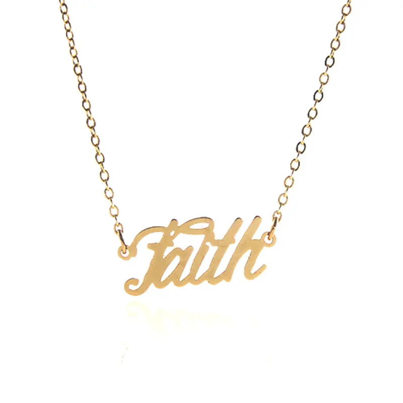 Cursive Дизайн Вера имя ожерелье для женщин скрипт кулон золотой цвет нержавеющая