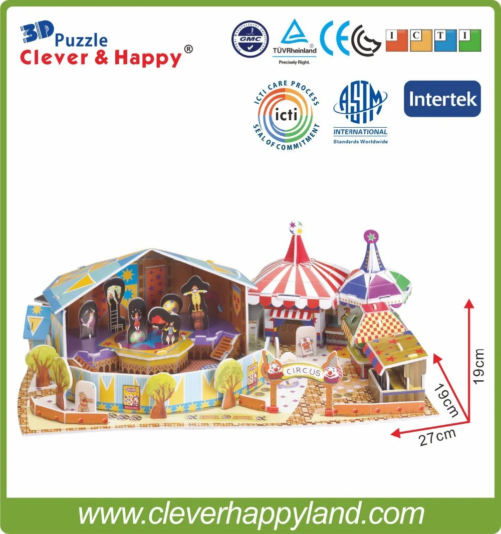 2014 новая 3d головоломка Фантастическая модель карусели бумажное ремесло diy