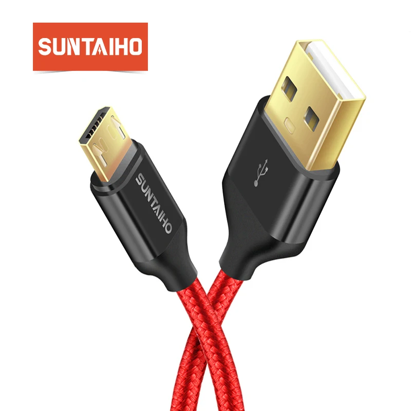 Micro USB кабель для samsung Galaxy Suntaiho 5V2. 5A металлический нейлоновый плетеный провод