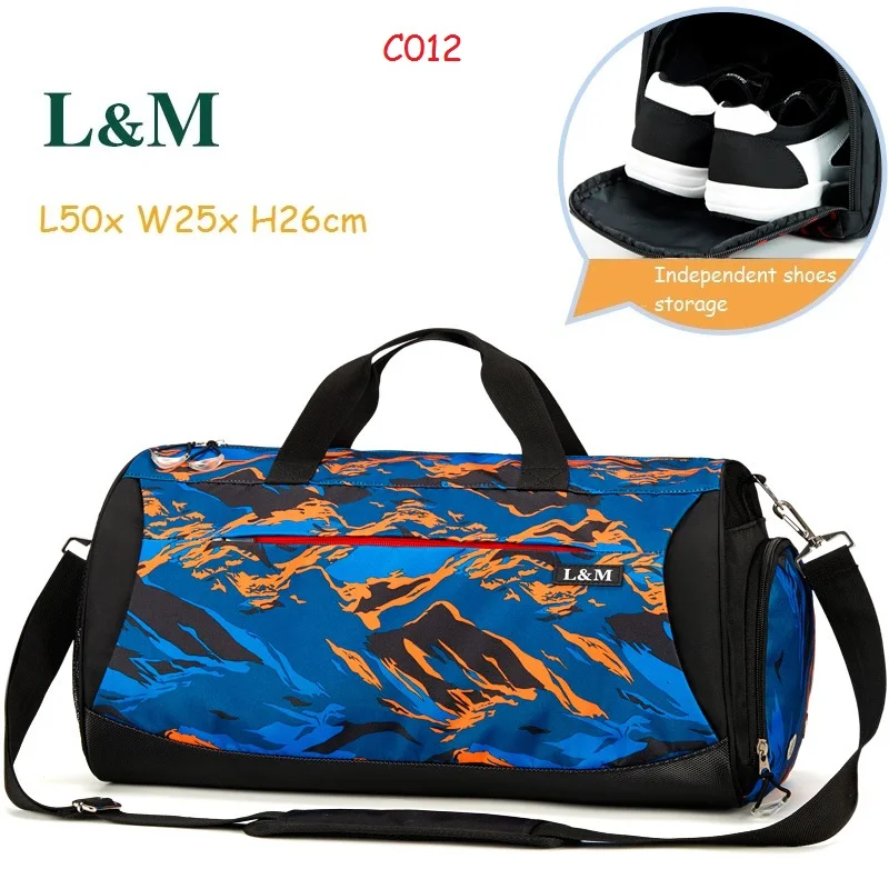 C012 Large L& M Профессиональная мужская женская сумка через плечо, спортивная сумка, большая вместительность, спортивные сумки, Дорожная Спортивная Сумка, прочная спортивная сумка, сумка для йоги - Цвет: C012 Large