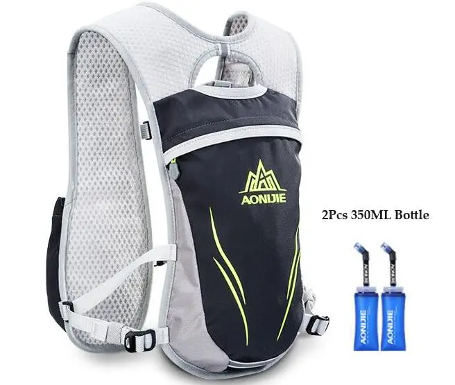 Grey Set C AONIJIE бегущий марафон гидратация нейлон 5.5L уличные сумки для бега походный рюкзак жилет марафон велосипедный рюкзак - Цвет: Grey Set C