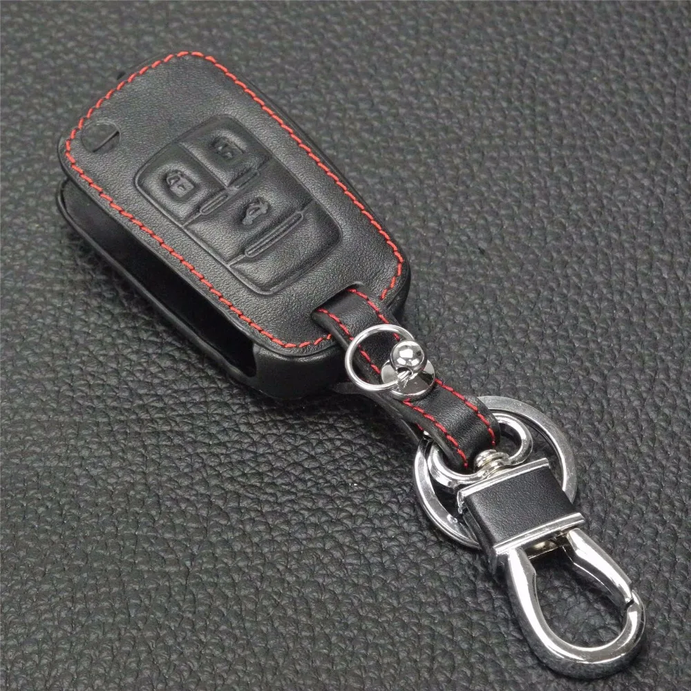 Складной кожаный чехол для ключей jingyuqin 3/4 кнопки Chevrolet Malibu Buick Opel|folding key case|key case
