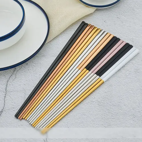 Набор палочек для еды из нержавеющей стали аутентичная Китайская японская