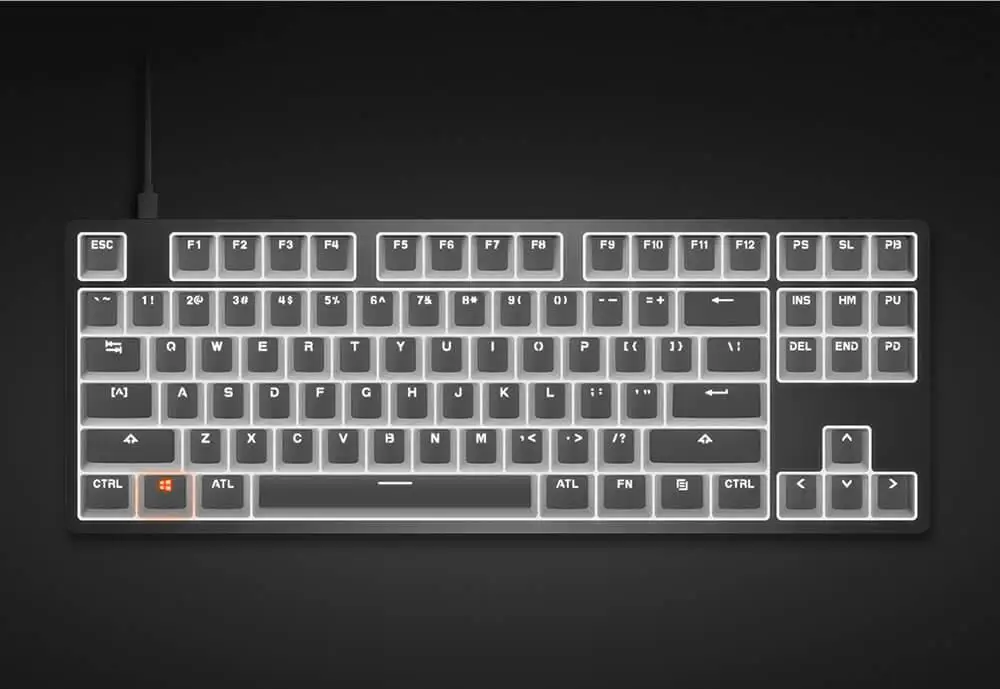 Xiaomi Yuemi 87 ключей механическая клавиатура светодиодный подсветка алюминиевый