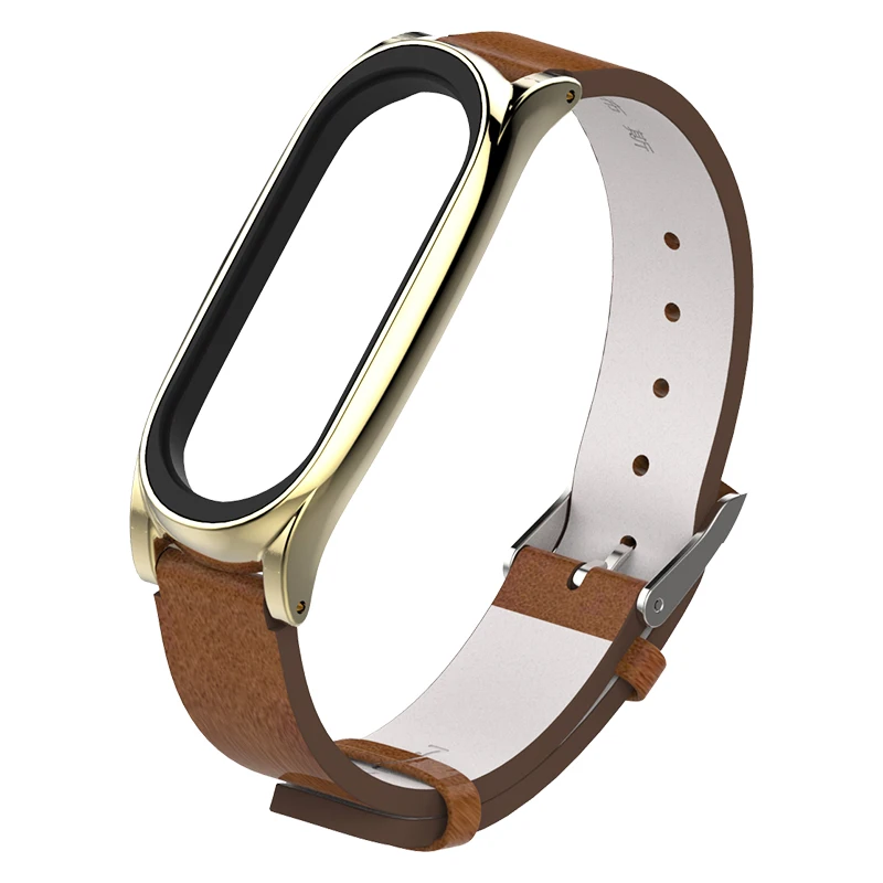 Браслет mi jobs mi Band 3 из искусственной кожи, ремешок на запястье, спортивный браслет для Xiaomi mi Band 3 mi Band 3, Смарт-часы mi 3, браслет Correa - Цвет: Brown Gold