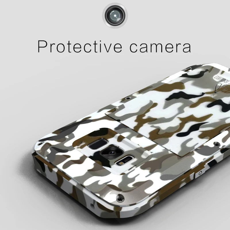 LOVE MEI Camo Metal Armor Case For Samsung Galaxy S8 Shockproof Waterproof for Plus Aluminum Military Heavy Duty Cover |