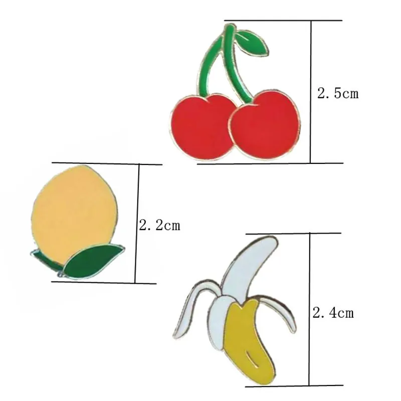 1 шт. персик банан Вишня брошь женский фруктовый значок металлические значки на