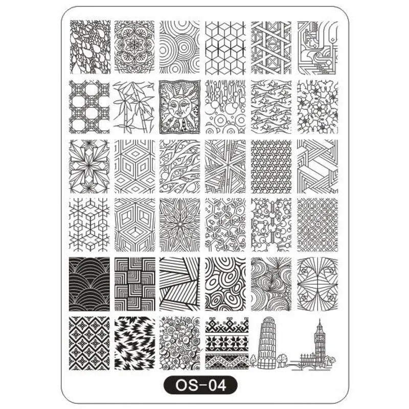1Pc OS Series Big Stamping Plates 10*14cm Rectangle Plates Animal/ Fruits/ Cartoon Image Stamp Templates Plates Stencil Tool OS5