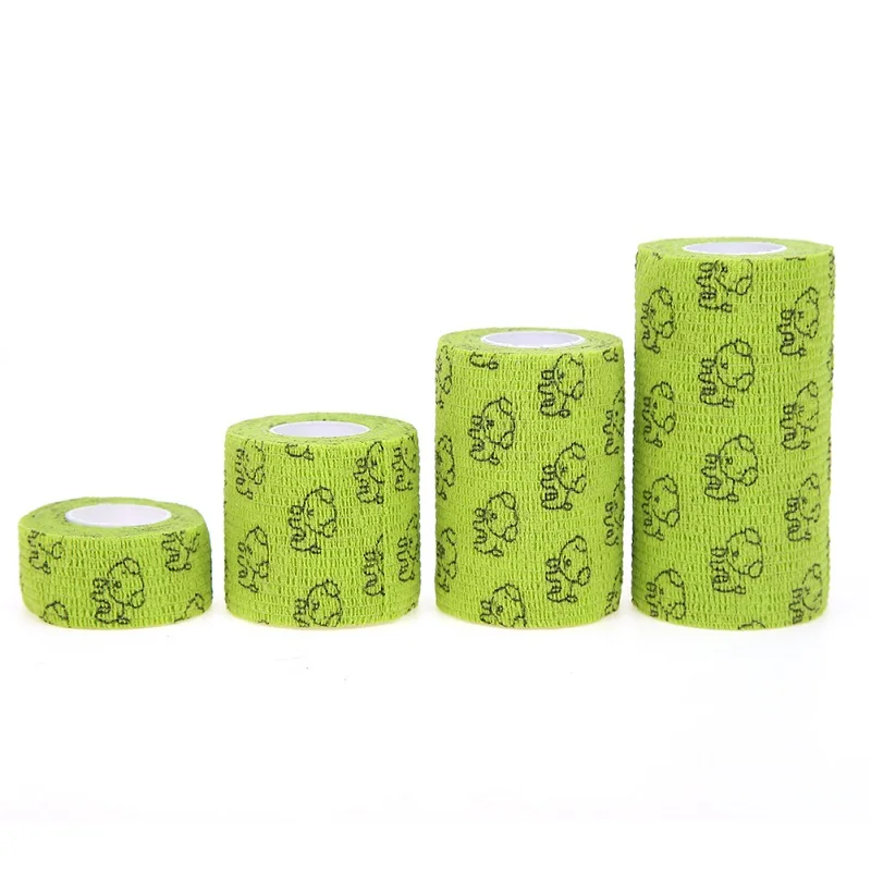 Green 1PC Самоклеящаяся эластичная повязка для собак, кошек, повязок на ноги, защитный ремешок, медицинский бинт, нетканый когезивный бинт - Цвет: Green 1PC