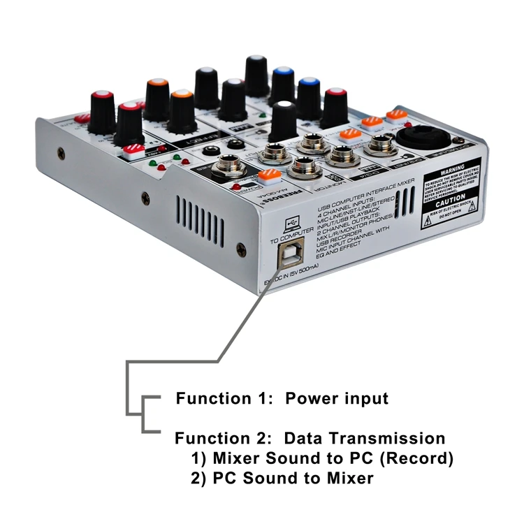 Freeboss AM-G04A USB Bluetooth Запись воспроизведения компьютера 4 канала Mic Line Insert Стерео Профессиональный звуковой микшер